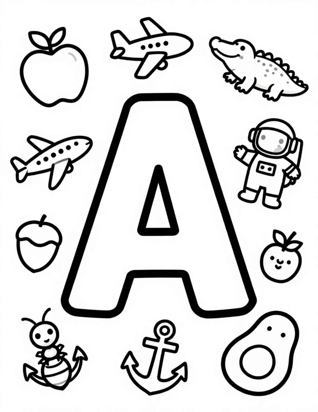 Kids Alphabet Coloring Book