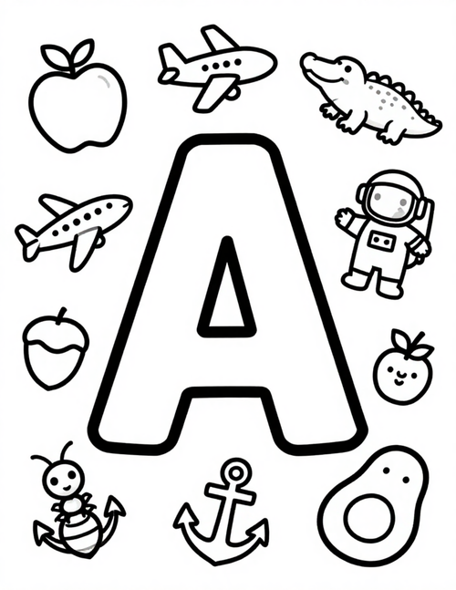 Kids Alphabet Coloring Book