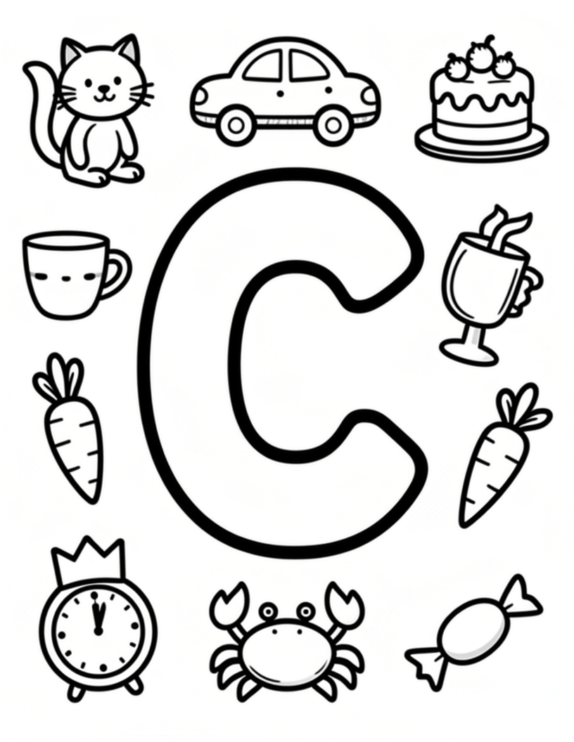 Kids Alphabet Coloring Book